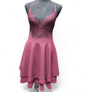 2 ITEMS: Large Layered Lace Skater Dress AND silk/lace Chemise Lingerie!